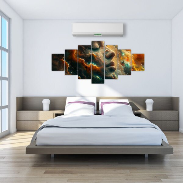 Obraz - Tvář ve vesmíru (210x100 cm)
