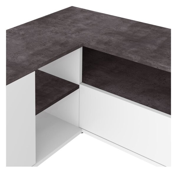 Šedo-bílý TV stolek v dekoru betonu 90x45 cm Angle – TemaHome