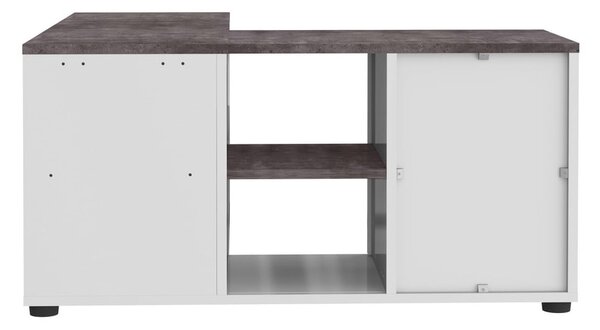 Šedo-bílý TV stolek v dekoru betonu 90x45 cm Angle – TemaHome