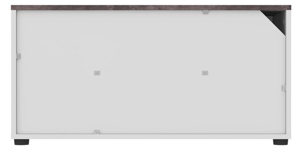 Šedo-bílý TV stolek v dekoru betonu 90x45 cm Angle – TemaHome