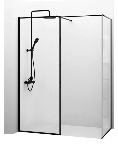 Rea - Sprchový kout Walk-in Bler - černá/transparentní - 100x120 cm
