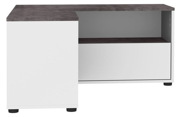 Šedo-bílý TV stolek v dekoru betonu 90x45 cm Angle – TemaHome