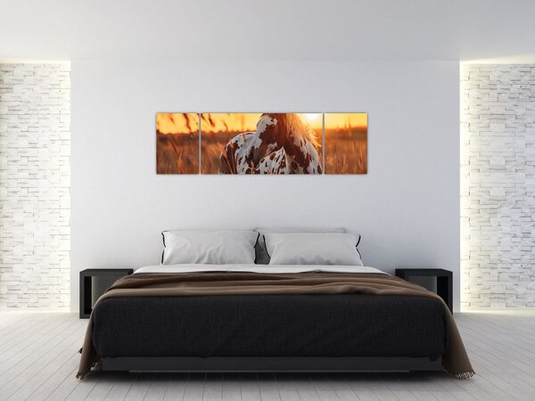 Obraz - Kůň při západu slunce (170x50 cm)