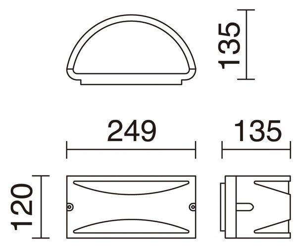 Dopo Ciclon up/down E27 přisazené svítidlo front