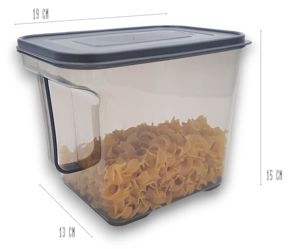 Orion Dóza na potraviny s víkem a uchem MATRIX, 2,8l, šedá