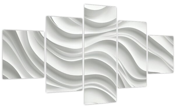 Obraz - 3D bílé vlny (125x70 cm)