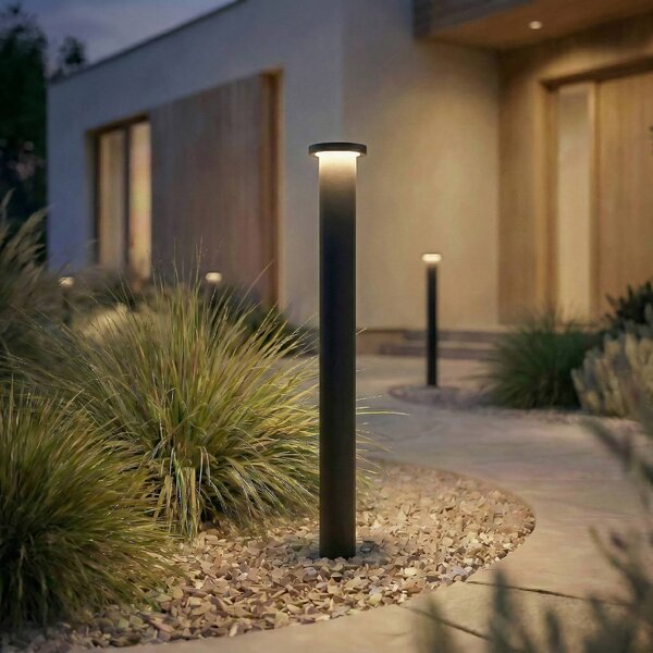 Lindby LED osvětlení cesty Cirel, výška 65 cm, černé, IP65, Černá, Hliník, Moderní