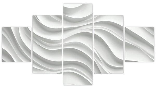 Obraz - 3D bílé vlny (125x70 cm)