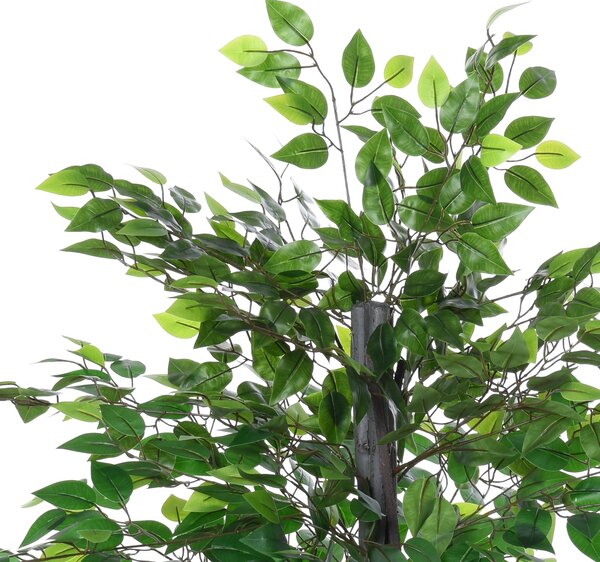 Umělý Ficus Tree Outsunny Velký 145 cm, Umělý Strom, Umělá Rostlina, Plastová Umělá Rostlina v Květináči, Falešná Rostlina vypadá jako Skutečná pro Ob