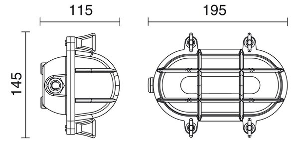 Dopo Ottone Oval E27 přisazené svítidlo