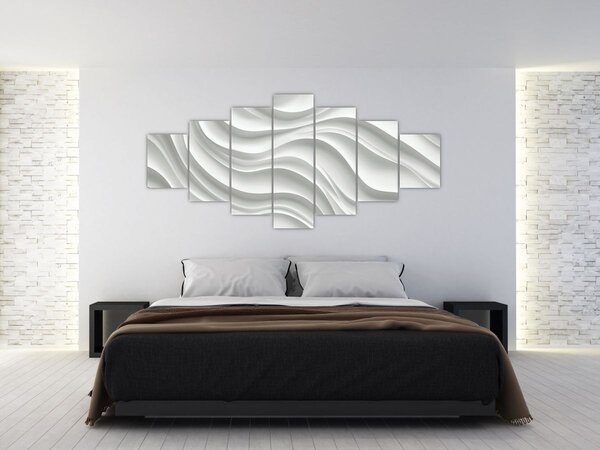 Obraz - 3D bílé vlny (210x100 cm)