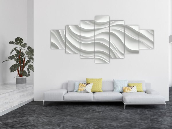 Obraz - 3D bílé vlny (210x100 cm)
