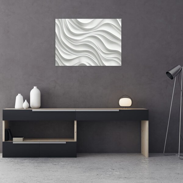 Obraz - 3D bílé vlny (70x50 cm)
