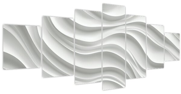 Obraz - 3D bílé vlny (210x100 cm)