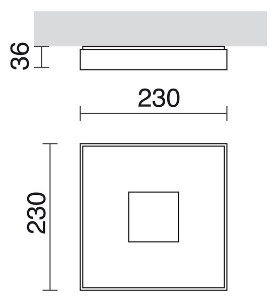 Cristher Viena Square LED přisazené svítidlo 180x180mm
