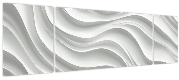 Obraz - 3D bílé vlny (170x50 cm)