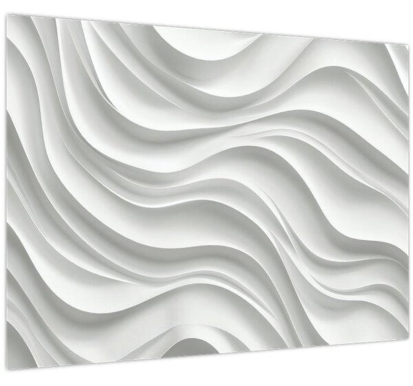 Obraz - 3D bílé vlny (70x50 cm)