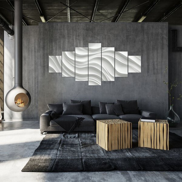 Obraz - 3D bílé vlny (210x100 cm)