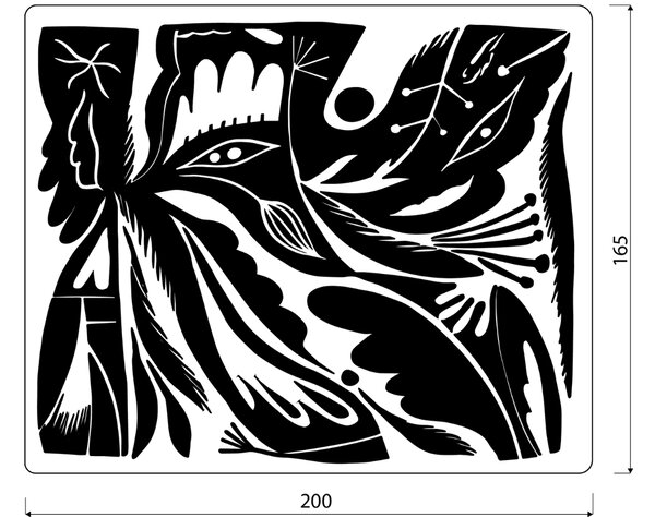 Noo.ma Béžovo-modrý pléd Lino 200 x 165 cm