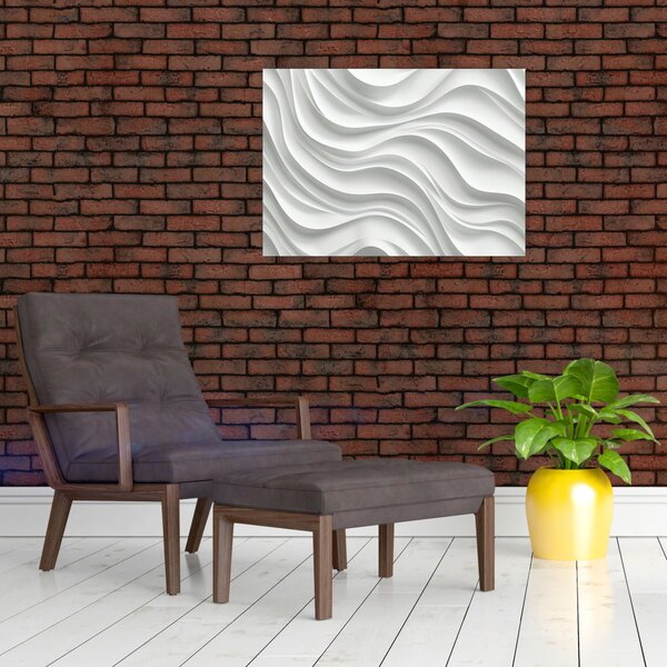 Obraz - 3D bílé vlny (70x50 cm)