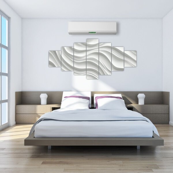 Obraz - 3D bílé vlny (210x100 cm)