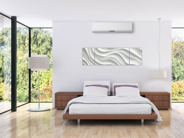 Obraz - 3D bílé vlny (170x50 cm)