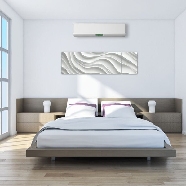 Obraz - 3D bílé vlny (170x50 cm)