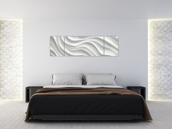 Obraz - 3D bílé vlny (170x50 cm)