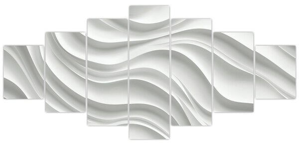 Obraz - 3D bílé vlny (210x100 cm)