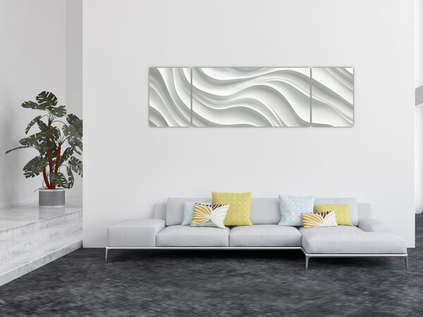 Obraz - 3D bílé vlny (170x50 cm)