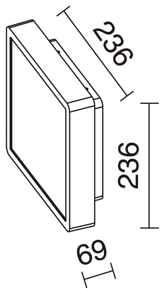Dopo Blera square LED přisazené svítidlo