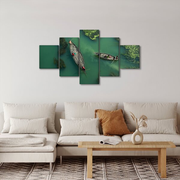 Obraz - Rybáři na řece (125x70 cm)