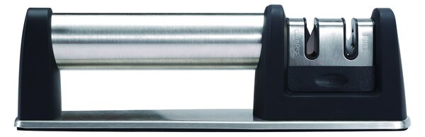 Brousek na nože z nerezové oceli s rukojetí Bergner / keramická čepel / plast / stříbrná / černá