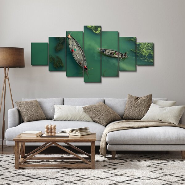 Obraz - Rybáři na řece (210x100 cm)