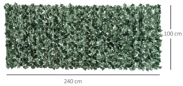 Umělý živý plot Outsunny, ochranná obrazovka s odolností proti UV záření 240 x 100 cm pro zahradní svatbu | Aosom