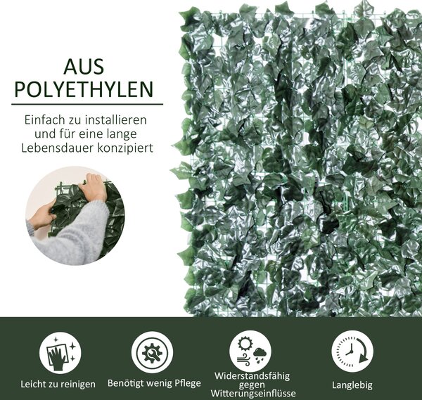 Umělý živý plot Outsunny, ochranná obrazovka s odolností proti UV záření 240 x 100 cm pro zahradní svatbu | Aosom