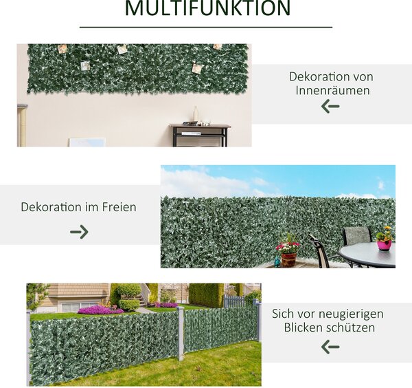 Umělý živý plot Outsunny, ochranná obrazovka s odolností proti UV záření 240 x 100 cm pro zahradní svatbu | Aosom