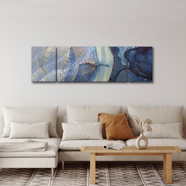 Obraz - Abstrakce alkoholovým inkoustem (170x50 cm)