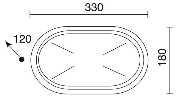 Cristher Plaff oval E27 přisazené svítidlo černé S