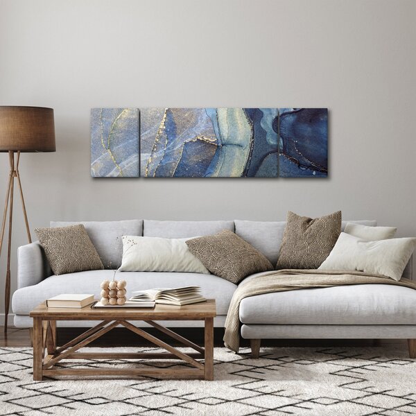 Obraz - Abstrakce alkoholovým inkoustem (170x50 cm)