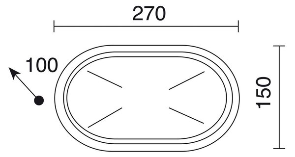 Cristher Plaff oval E27 přisazené svítidlo černé S