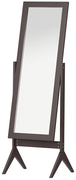 HOMCOM Celoplošné zrcadlo s nohami, zrcadlo pro líčení, MDF Káva 47 x 46 x 148 cm | Aosom