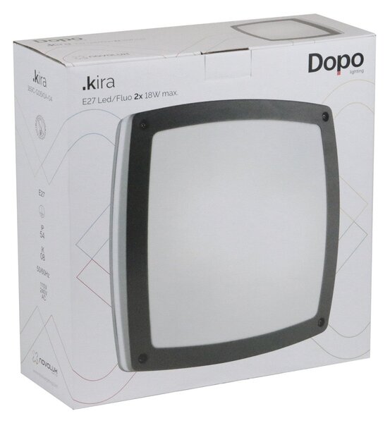 Dopo Kira square E27 přisazené svítidlo antracitové 295x185mm