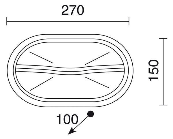 Cristher Plaff oval hood E27 přisazené svítidlo černé
