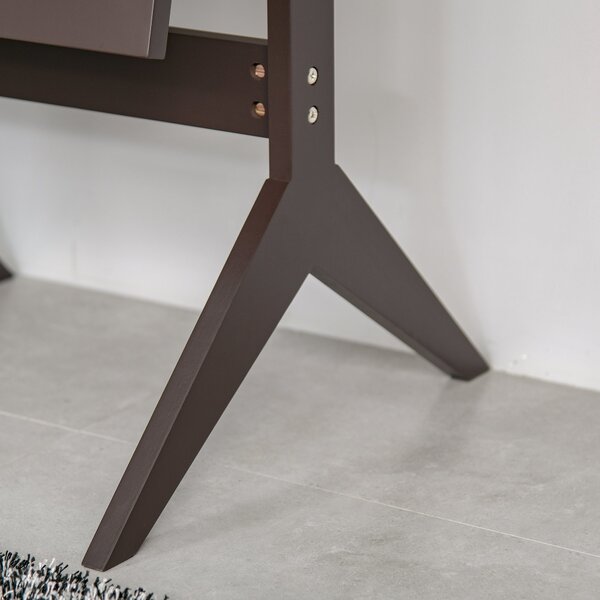 HOMCOM Celoplošné zrcadlo s nohami, zrcadlo pro líčení, MDF Káva 47 x 46 x 148 cm | Aosom