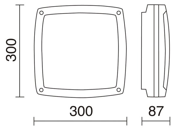 Dopo Kira square E27 přisazené svítidlo antracitové 295x185mm