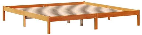 Rám postele s čelem voskově hnědý 200x200 cm masivní borovice 3306563