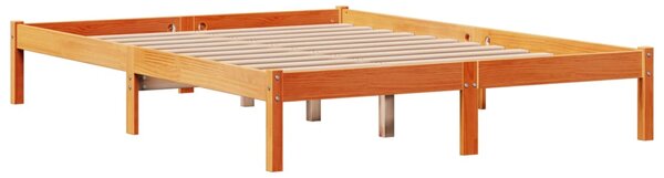 Rám postele s čelem voskově hnědý 150 x 200 cm masivní borovice 3306560