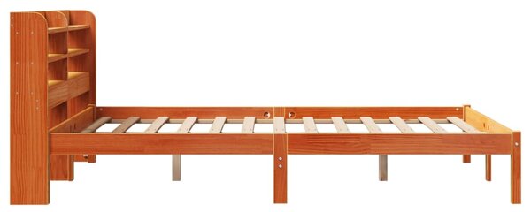 Rám postele s čelem voskově hnědý 150 x 200 cm masivní borovice 3306560
