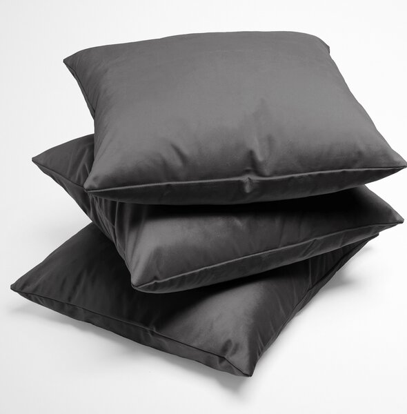 Biante Sametový povlak na polštář Velvet Premium SVP-017 Tmavě šedý 30 x 50 cm